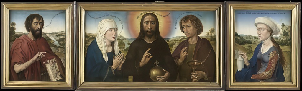 Braque Triptych by Rogier van der Weyden